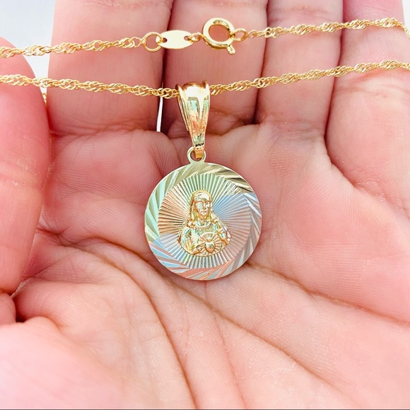 Virgin Mary Necklace, Jesus Christ Necklace - Picture 6 of 7